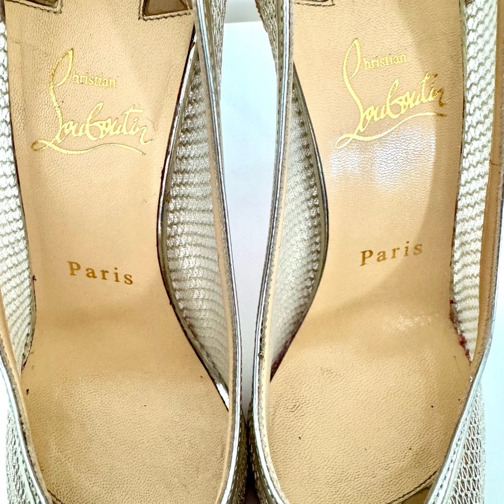 Christian Louboutin Gold Mesh Pumps - Picture 6 of 6